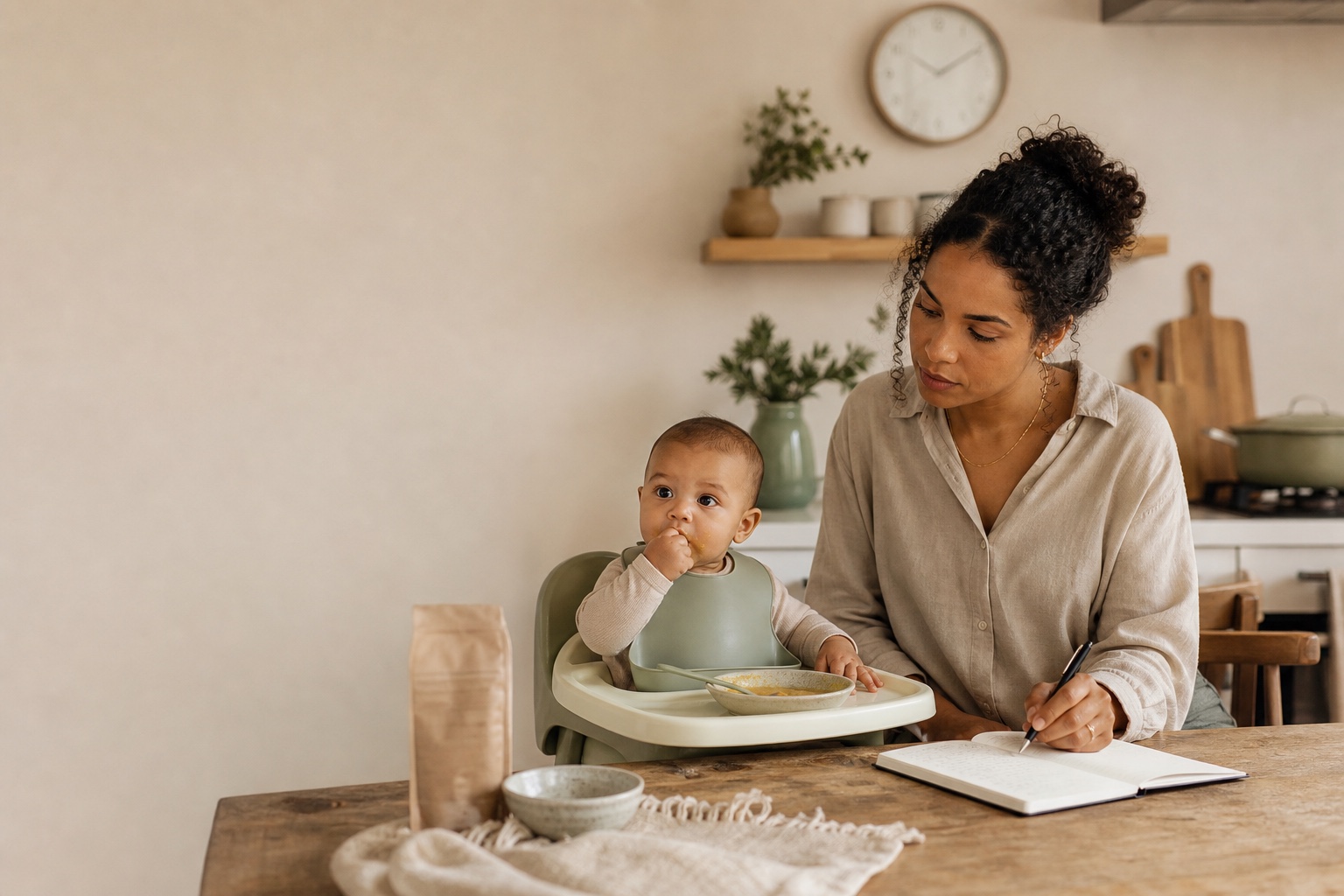 A parent records a baby food reaction while the details are fresh.