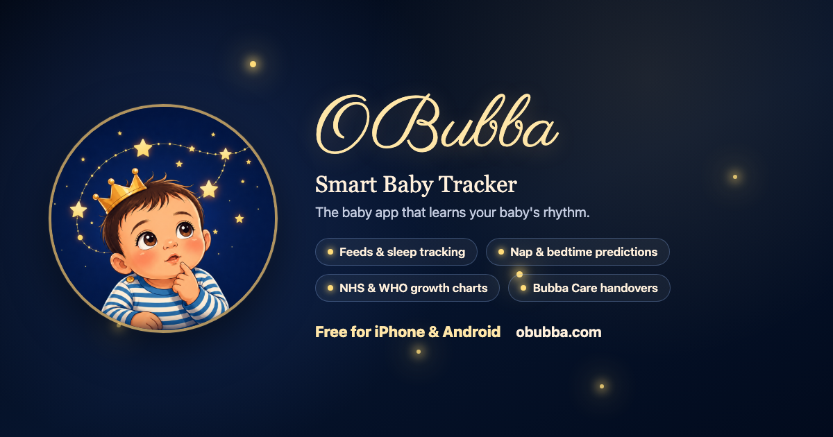 Official OBubba preview image for the mum-built baby tracker and parent support app.