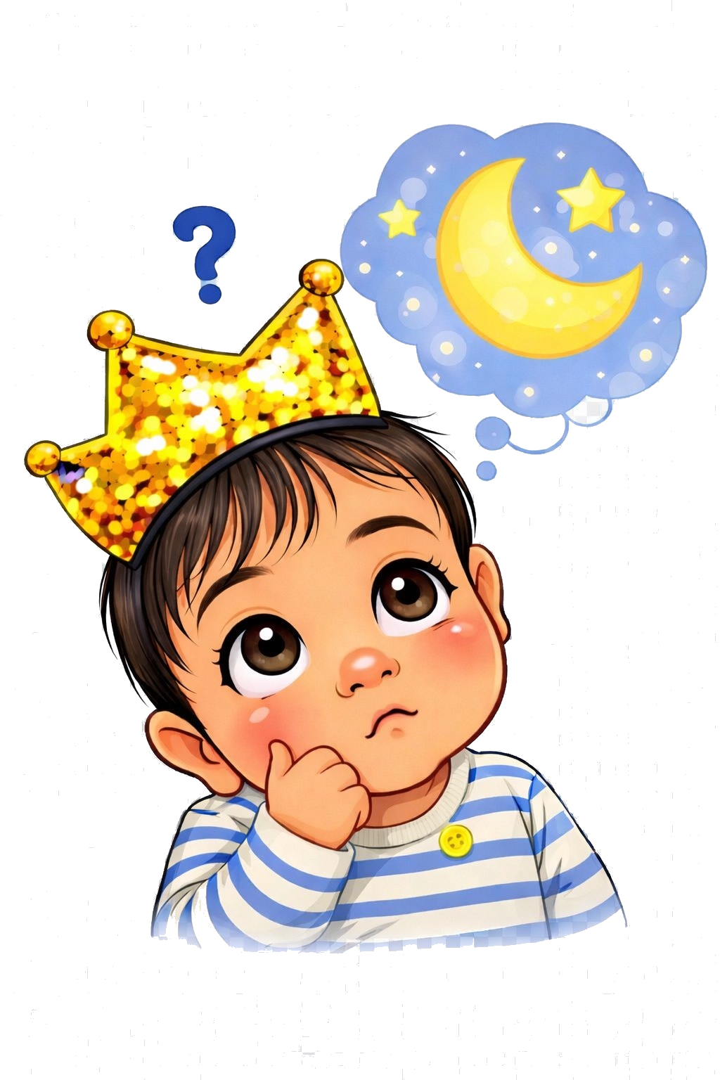 The OBubba thinking baby mascot for guidance and parenting rhythm insights.